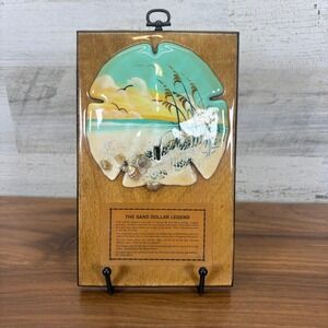 Sand Dollar Sea Shell Wall Decor Hand Painted Epoxy Coating 8" x 5"